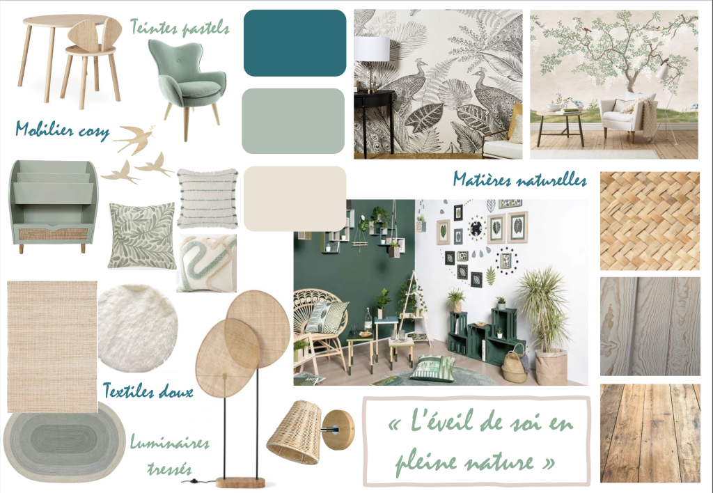 Planche d'ambiance décoration intérieur local professionnel