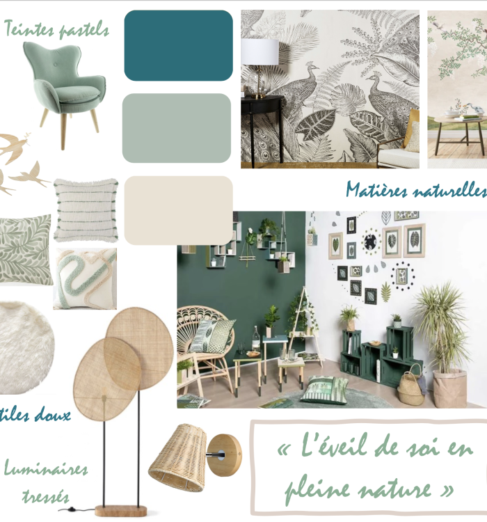 Planche d'ambiance décoration intérieur local professionnel